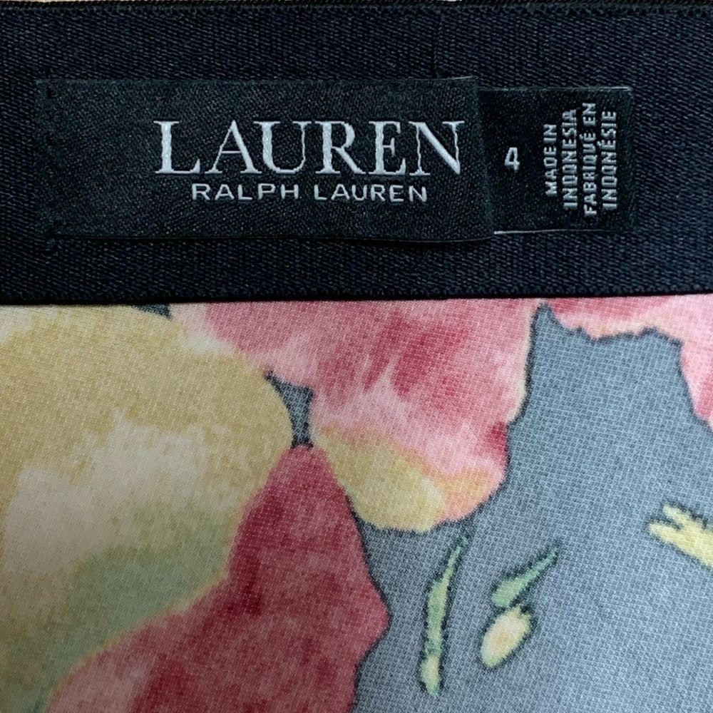 Lauren Ralph Lauren Silk Satin Charmeuse Floral Midi Skirt - Picture 4 of 7